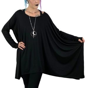 Foxblood Long Flowing Top With Thumbholes